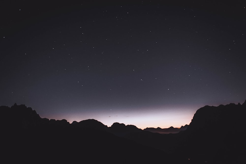 silhouette photography of mountains