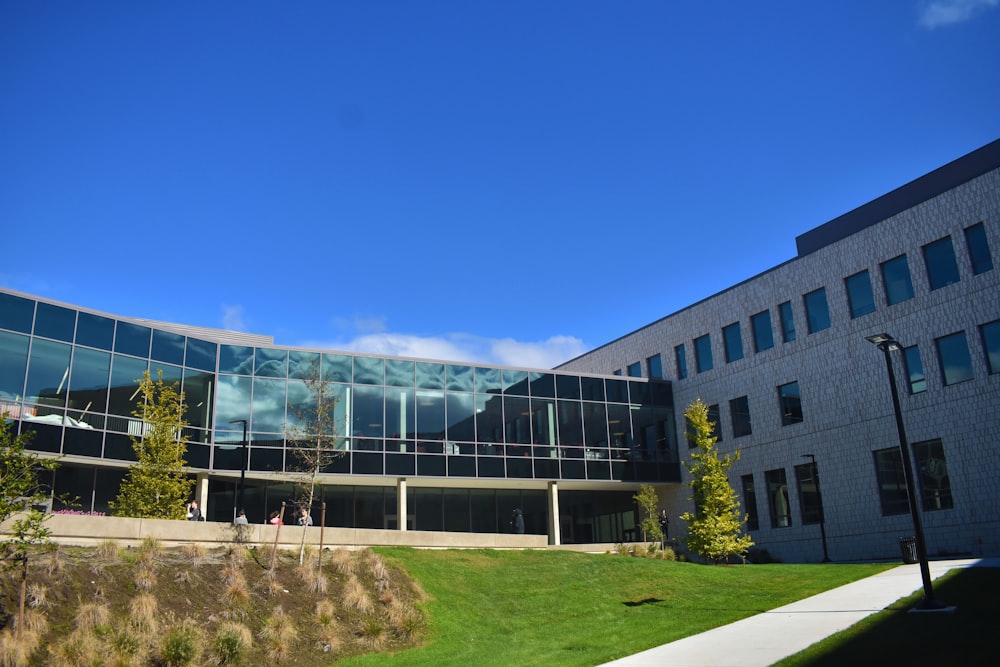 gray concrete building under clear blue sky