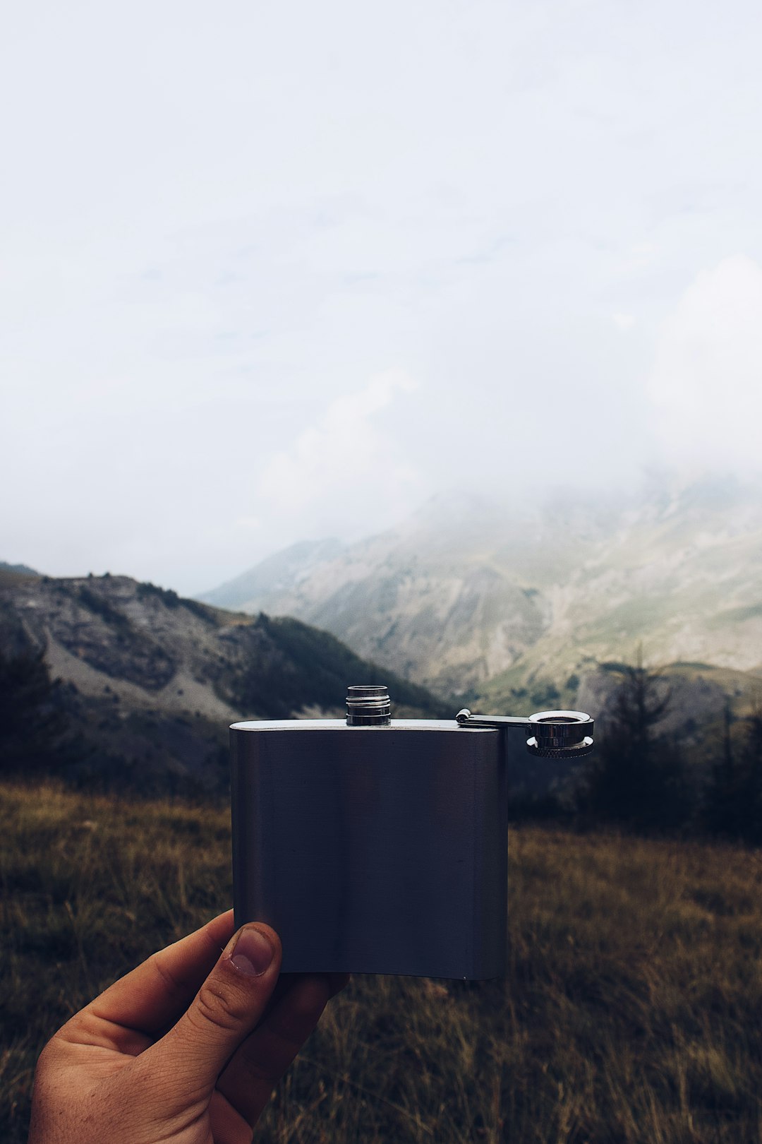 gray hip flask