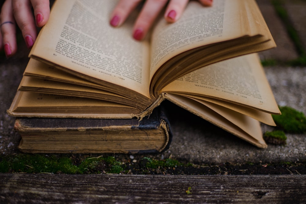 person reading book