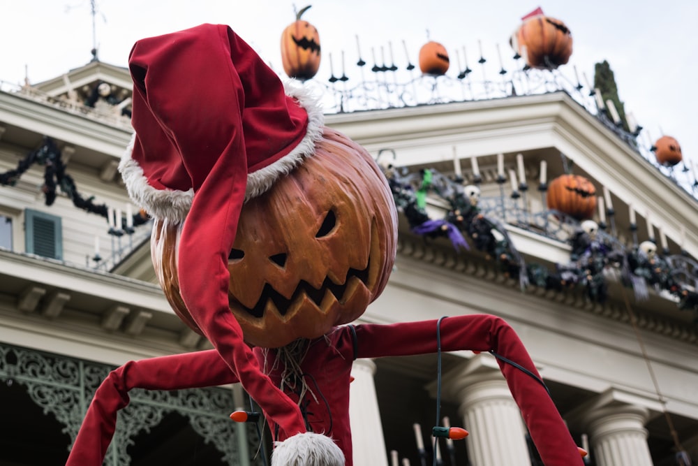 Foto de primer plano de la estatua de Jack-o'-Lantern