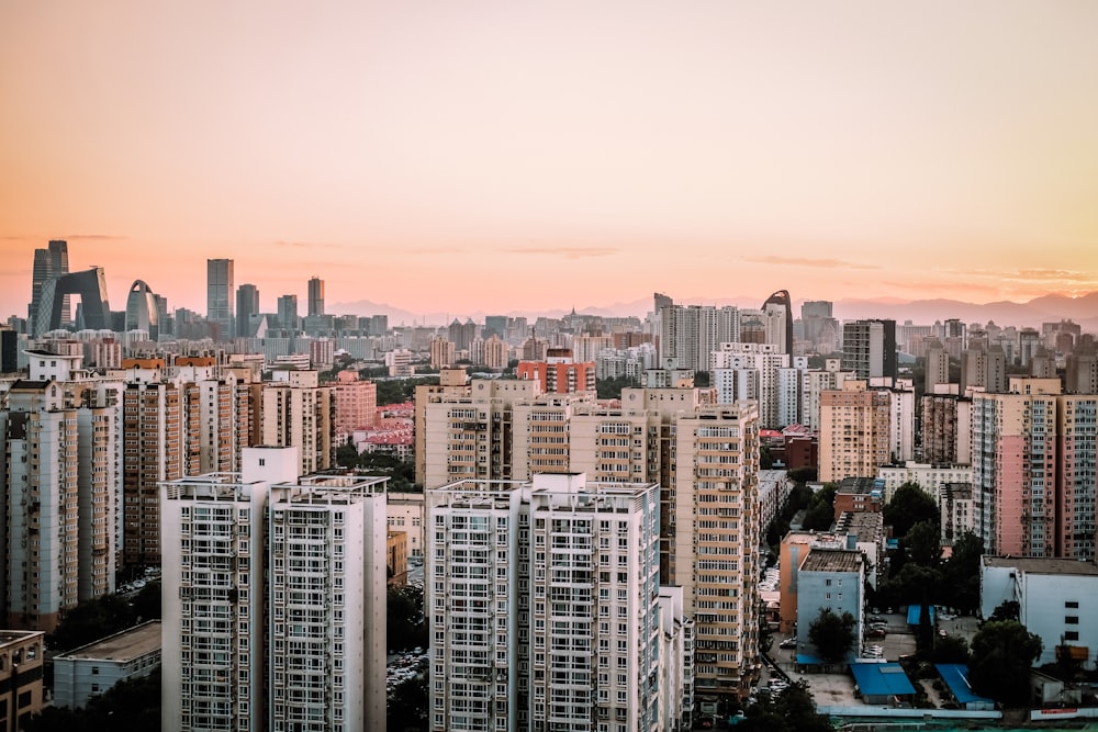 high-rise buildings during golden hour
