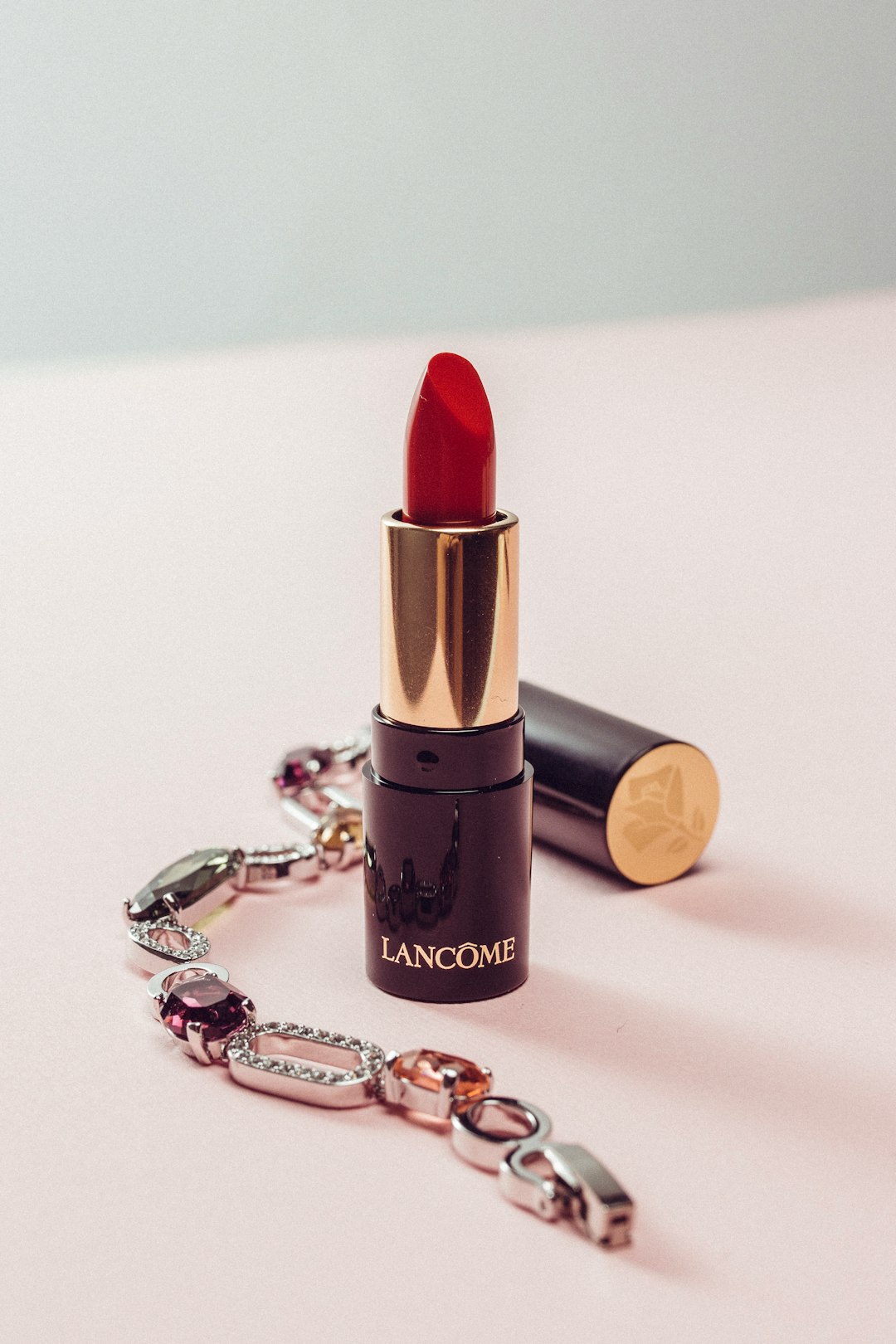 red Lancome lipstick