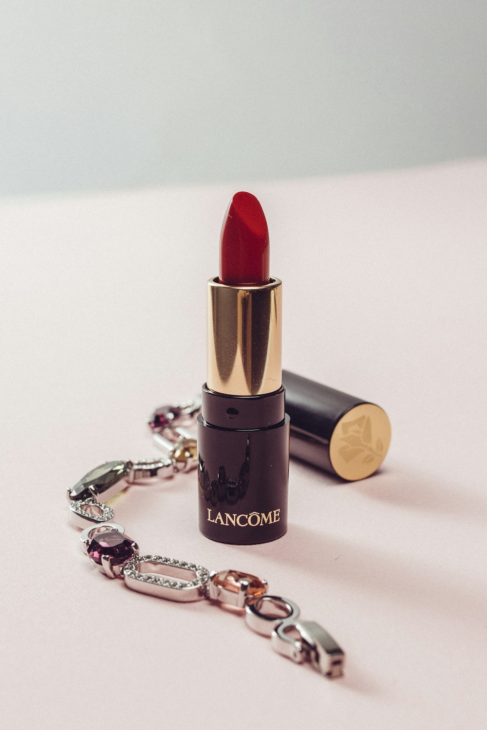 red Lancome lipstick