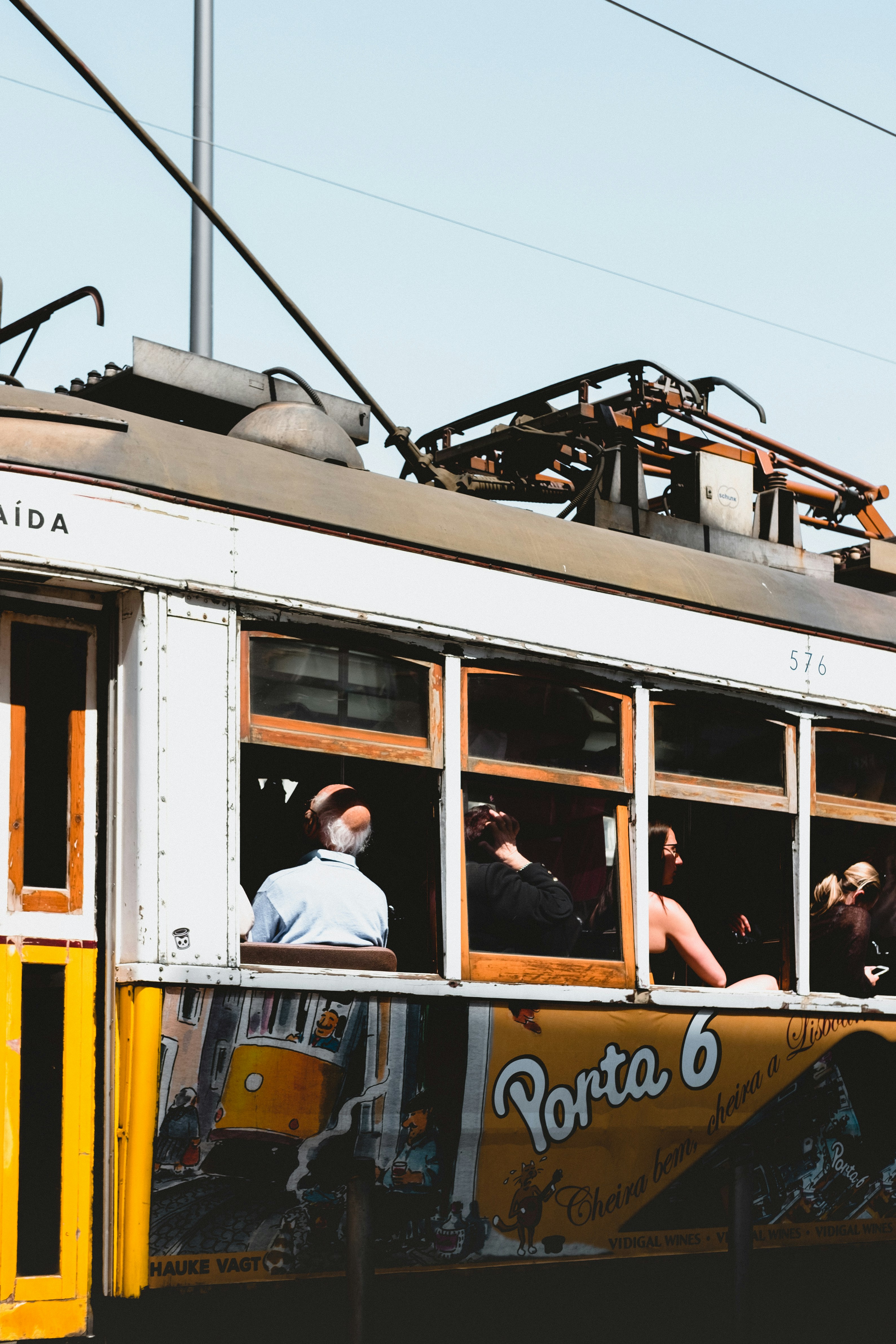 yellow and white train