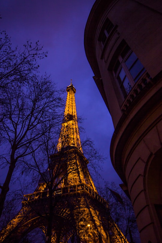 Eiffel Tower during nighttime in Eiffel Tower France
