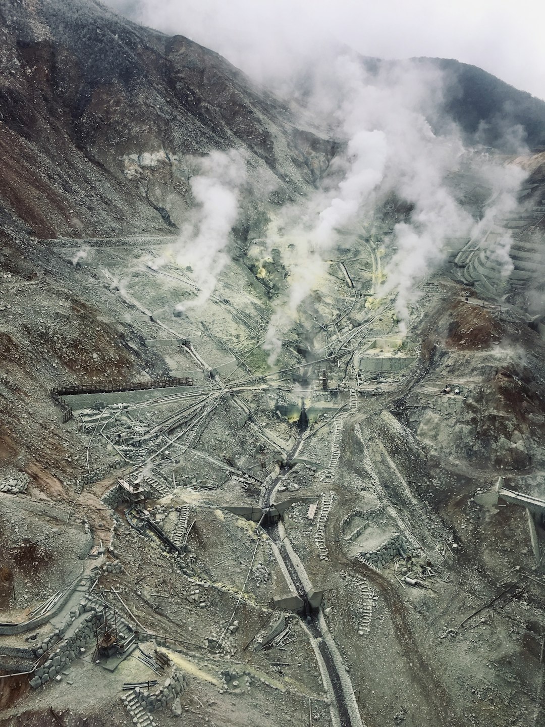 photo of Owakudani Station Mountain range near Hakone Shrine