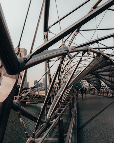 grey metal bridge