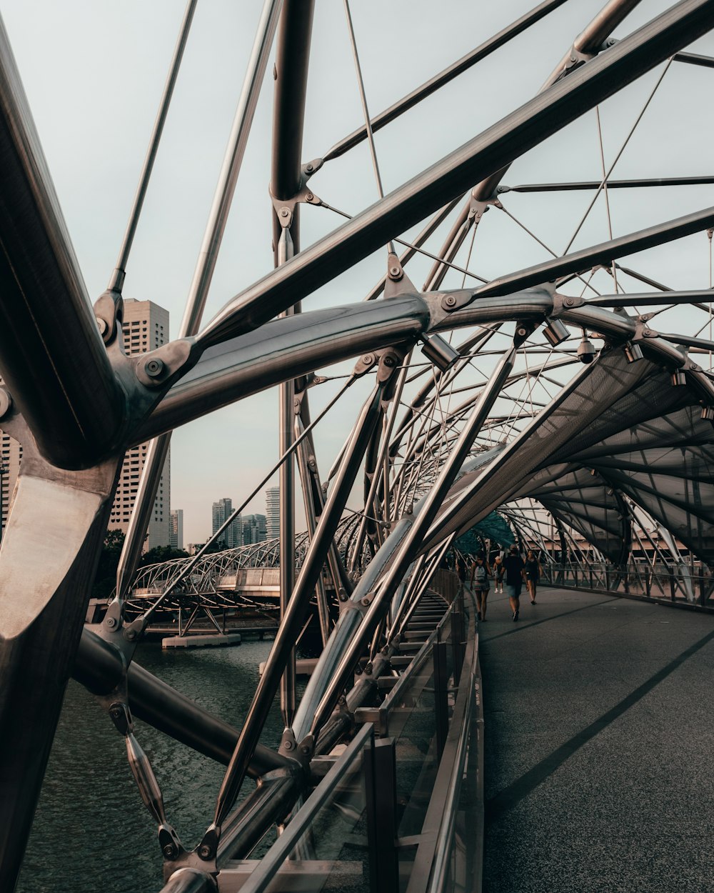 grey metal bridge