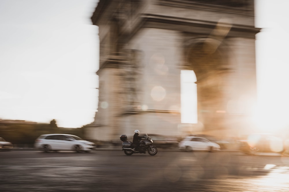 black touring motorcycle photo