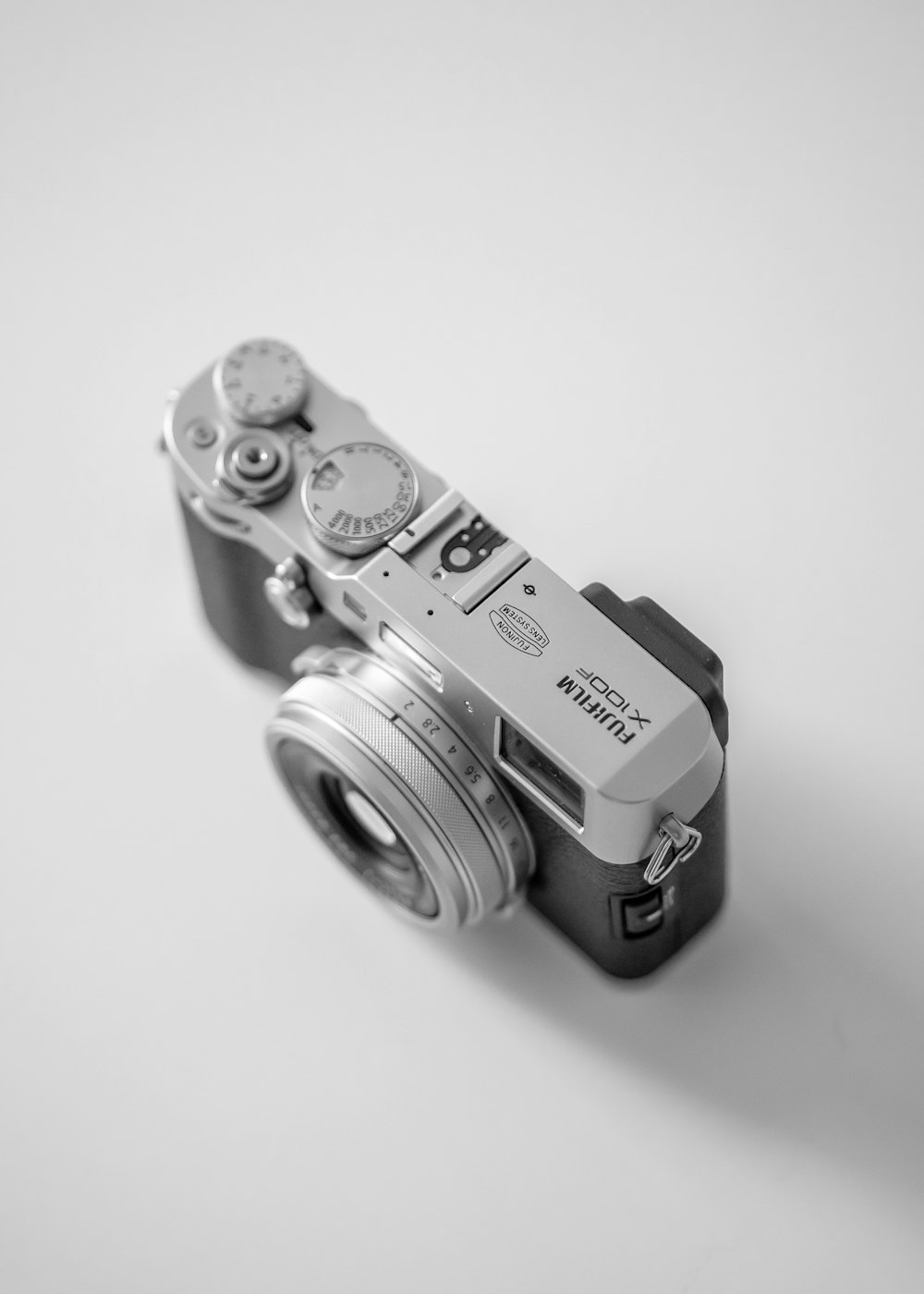 grayscale photo of camera