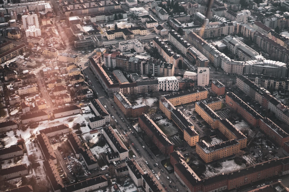 bird's eye view of town