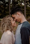 couple standing face to face closely to each other