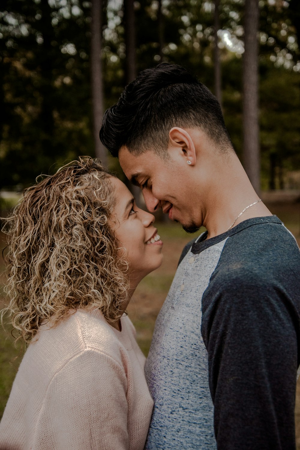 couple standing face to face closely to each other