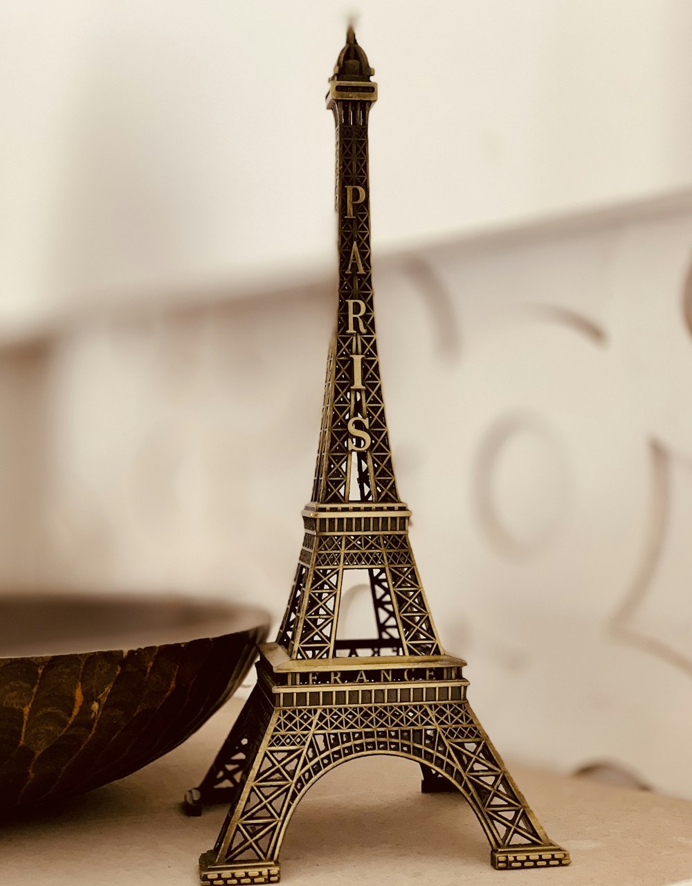 black metal Paris Eiffel Tower table decor