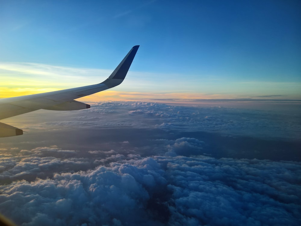 bird's-eye view photography of plane on sky