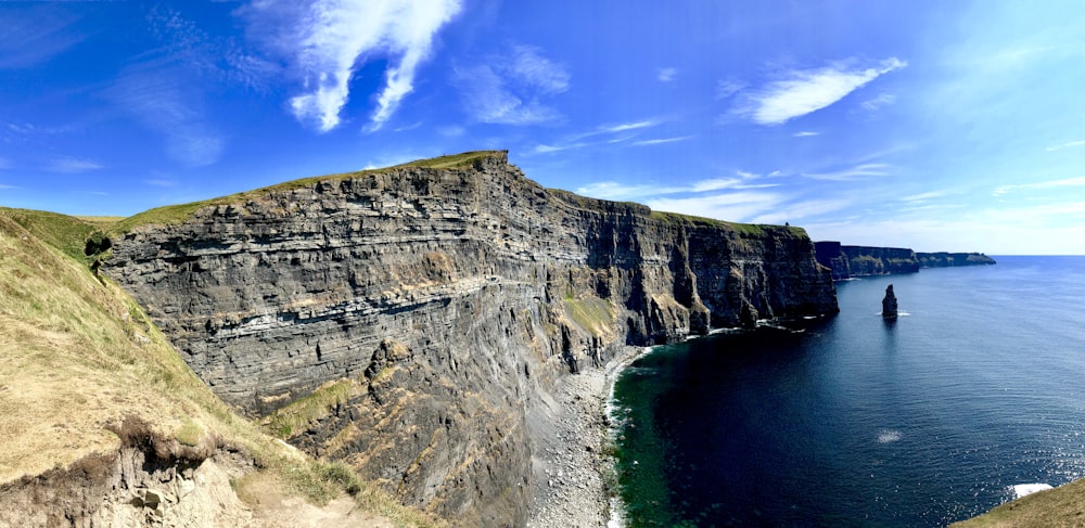 clear blue beside beside cliff