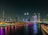 lighted buildings at night
