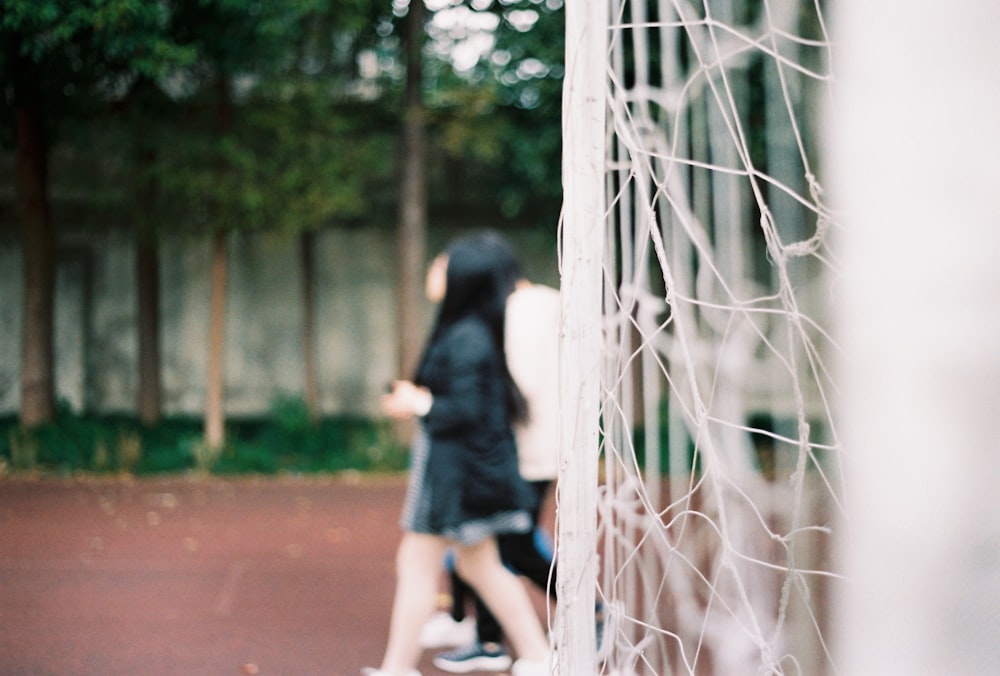 focus photography of goal net