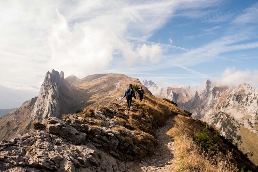 people walking on trail