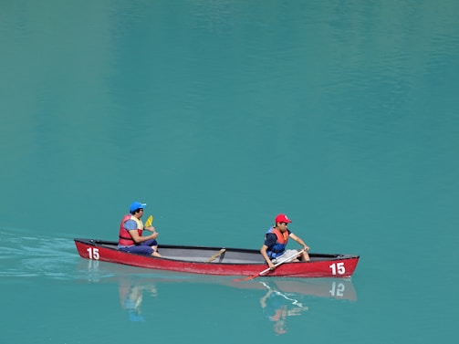 two people on boat