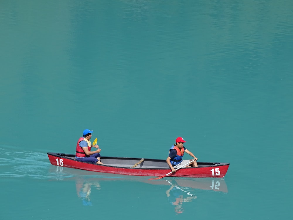 two people on boat