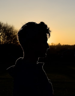 A silhouette of a woman against a sunset backdrop, highlighting graceful curves.