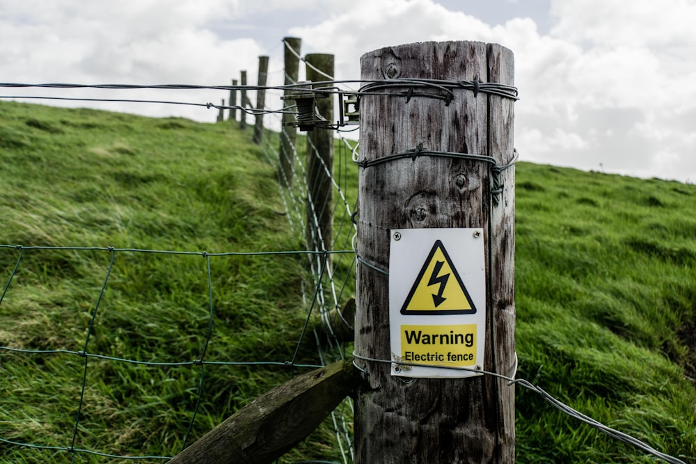 Warning electric sign during daytime