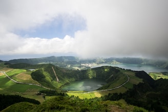 aerial photo of body lake