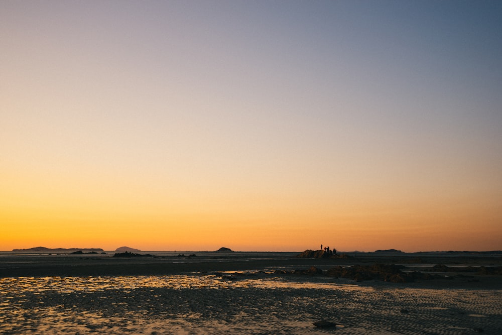 brown sand photo during sunset