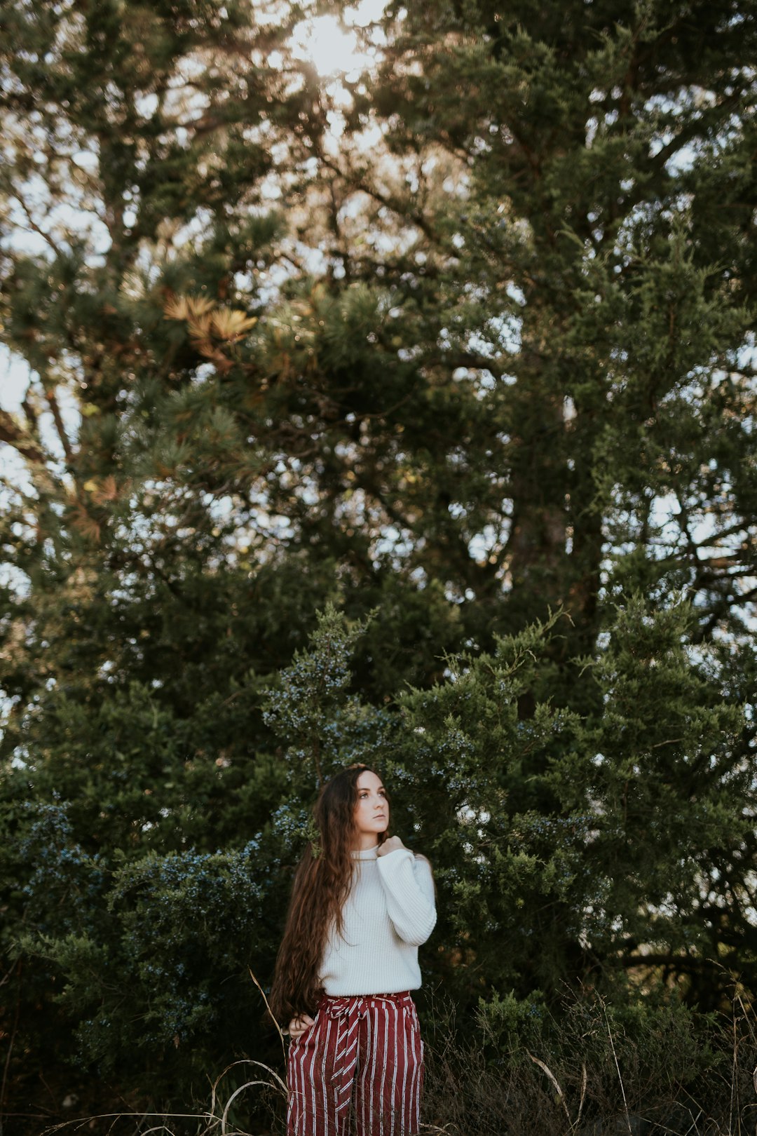 woman standing near tree