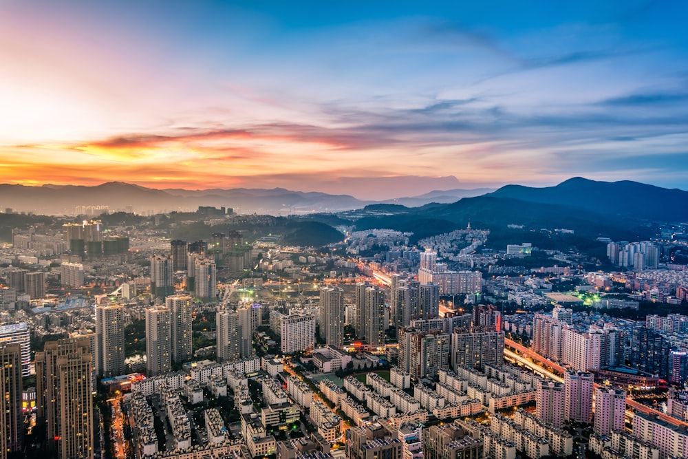 aerial photography of high rise building under horizon