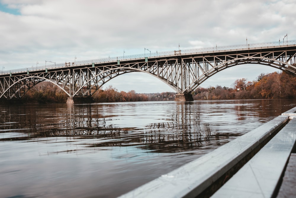 white bridge over water