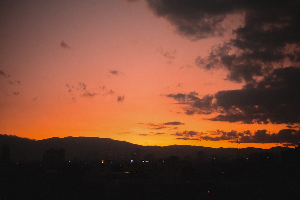 silhouette of high rise buildings