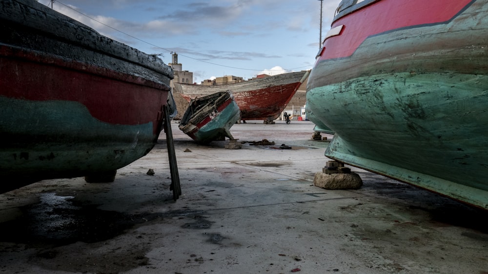 assorted-color boats