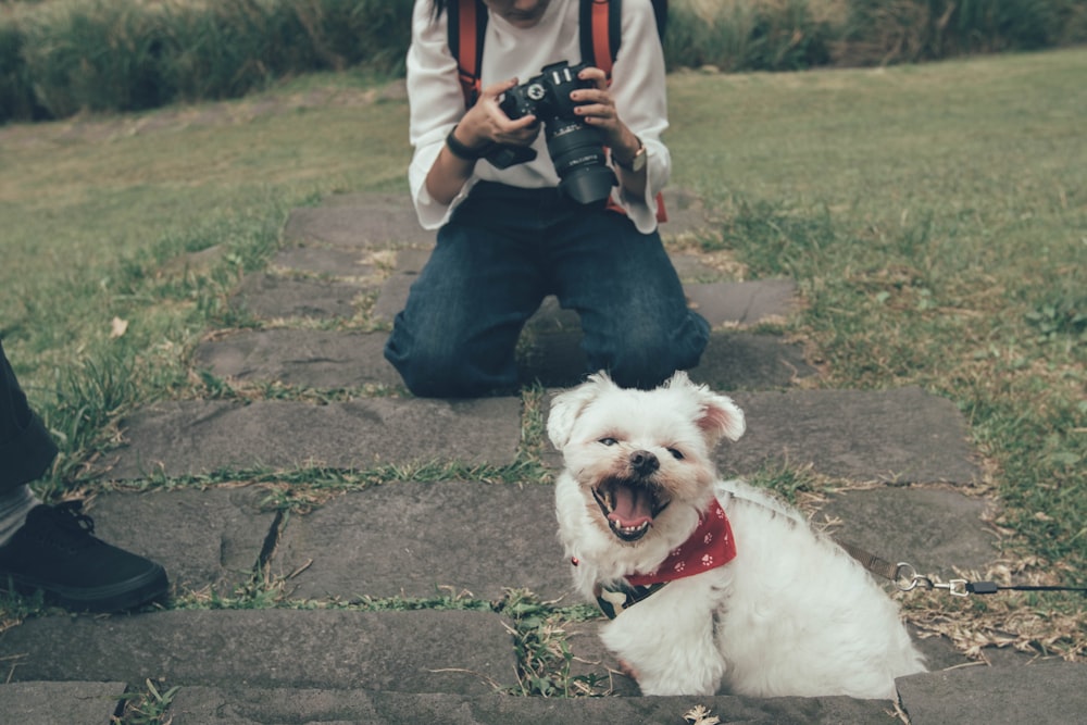 woman holding camera