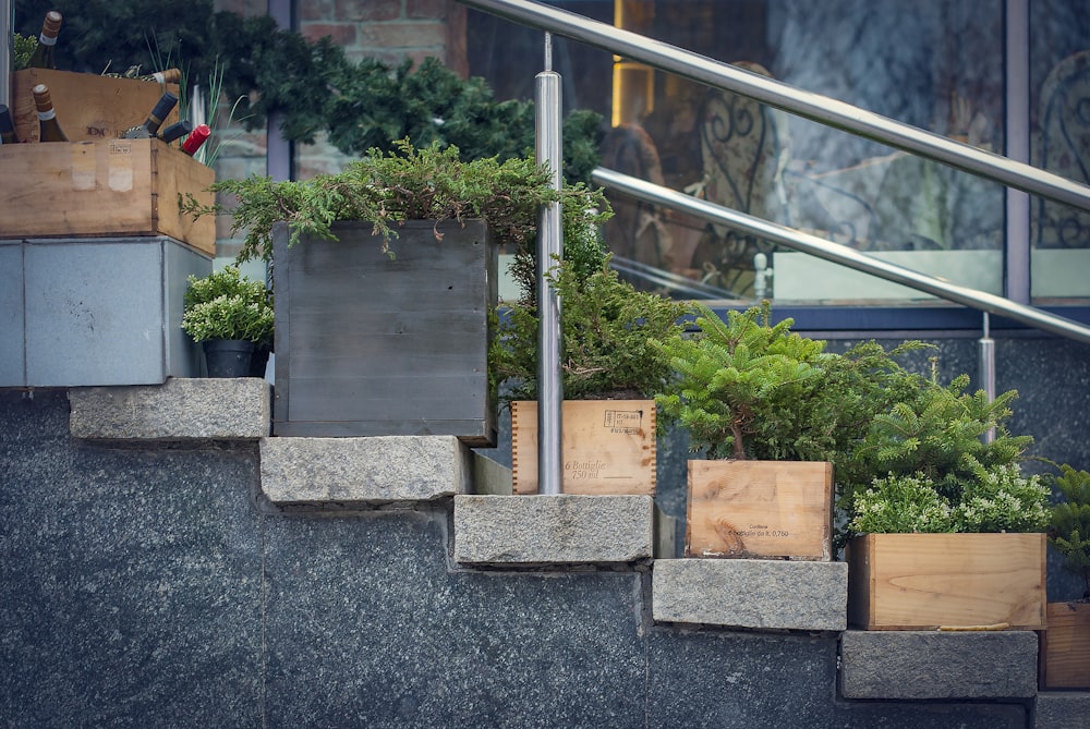 gray concrete staircase