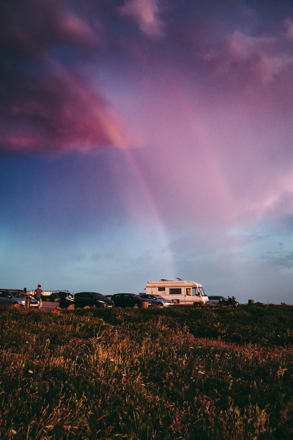 white RV trailer