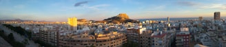 A panoramic view of Córdoba's skyline during sunset.