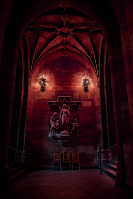 religious statues inside cathedral