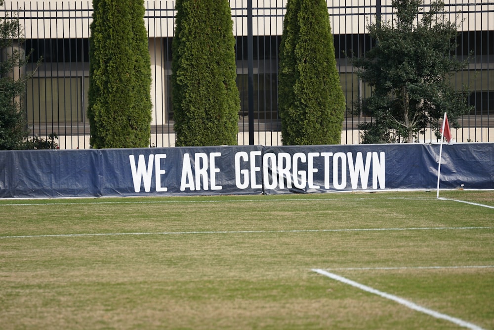 blue and white Georgetown banner