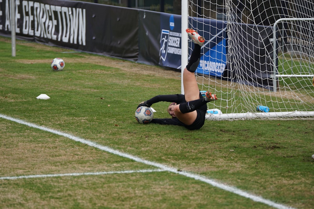 goal keeper holding the ball