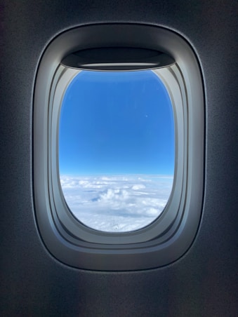 gray airplane window