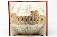 audio book art on white surface
