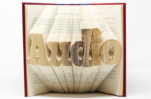 audio book art on white surface