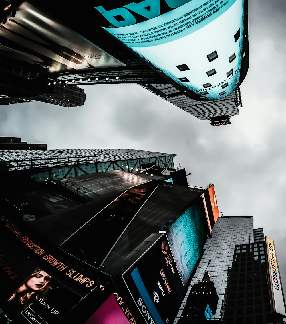 low-angle photography of buildings