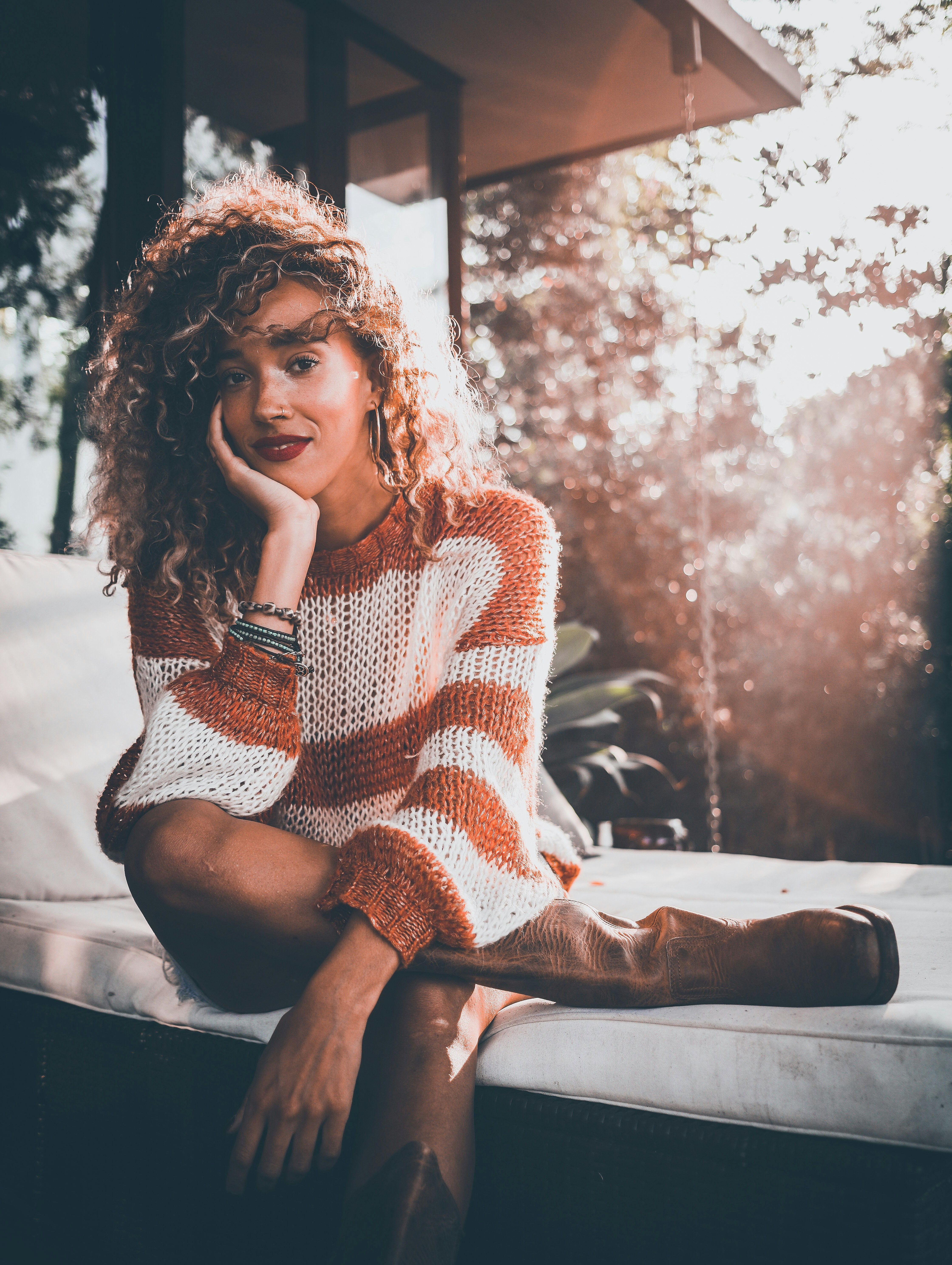 golden honey blonde highlights on curly hair
