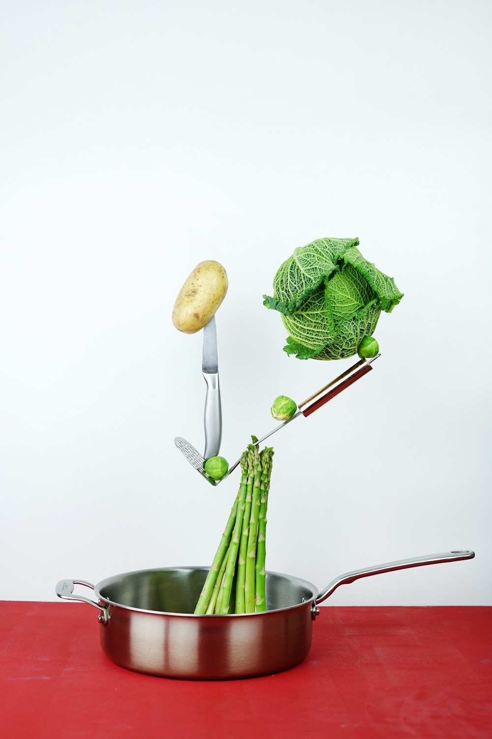 green cabbage and brown potato