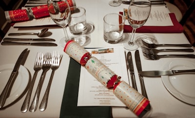 flatware on table season's greetings zoom background