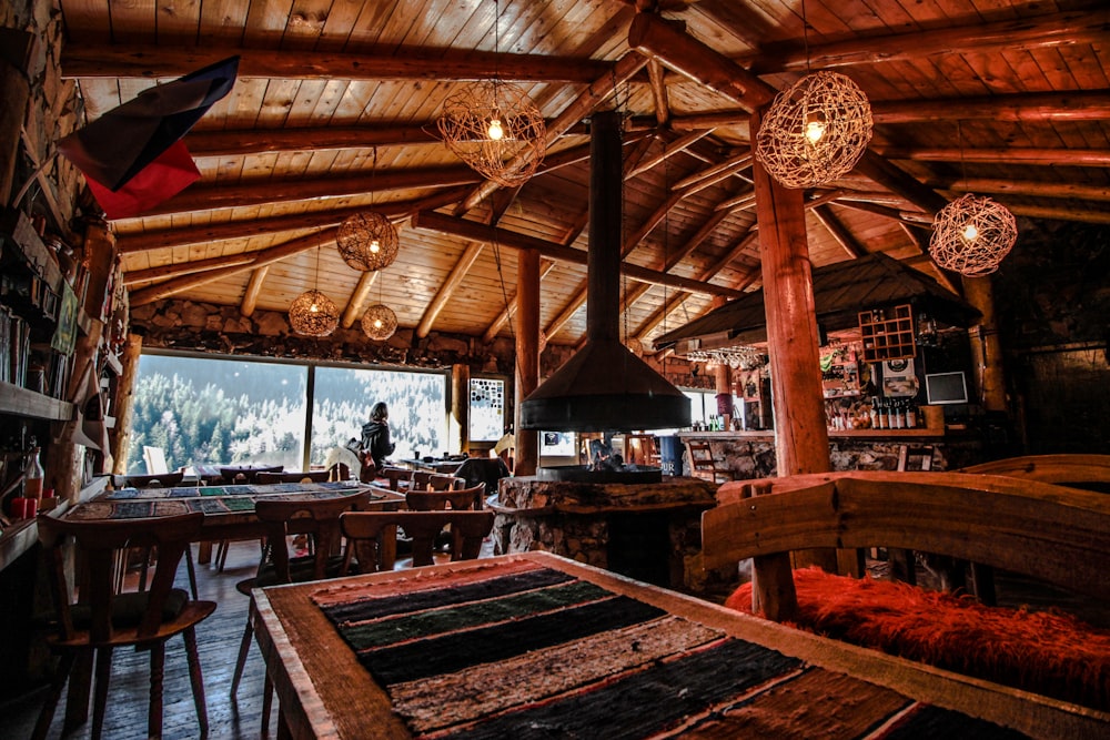 brown wooden table